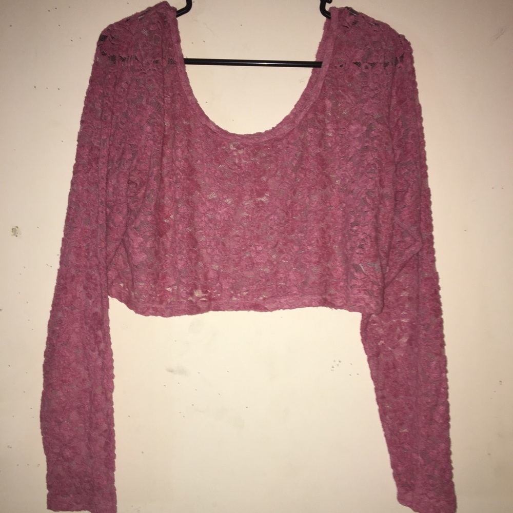 Excellent Condition Soft Pink Lace Crop Top